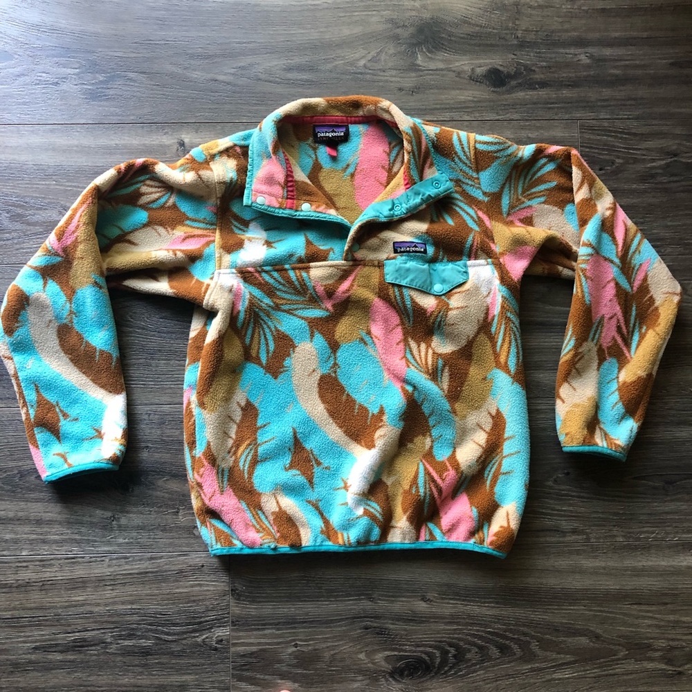 Patagonia Colorful Feathered Synchilla Pullover